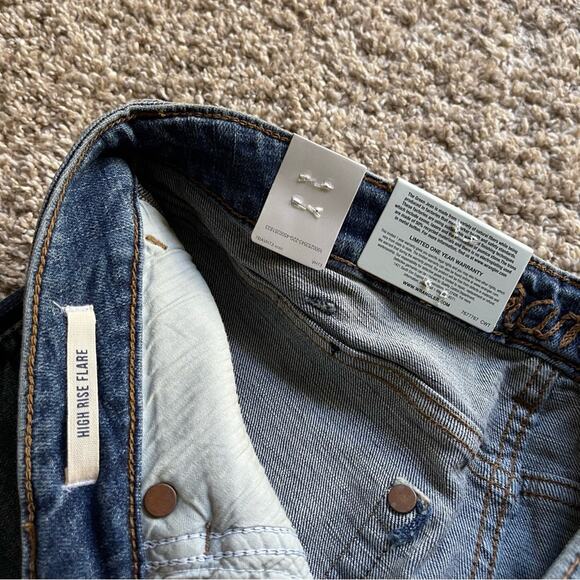 NWT Wrangler Retro High Rise Bell Bottom Flare Denim Hemp Stretch Jeans - Picture 9 of 13